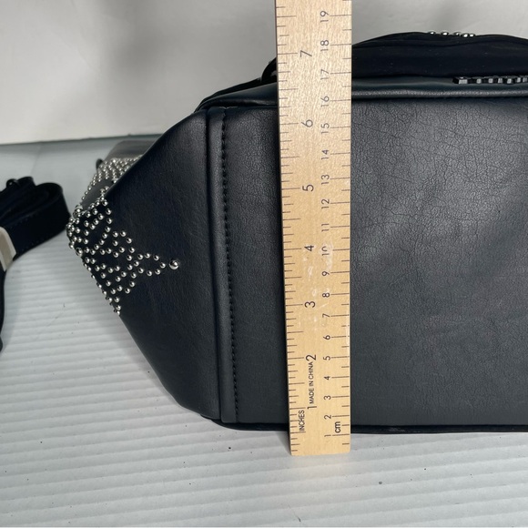 Desigual ROTTERDAM BLONDIE Black Silver Faux Leather Hobo Bag Studded - Picture 12 of 16